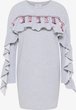 IZIA Mini Jurken Jurk Dames Grijs Gemêleerd