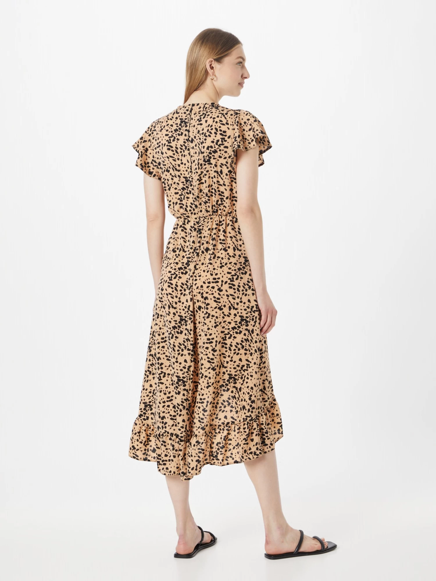 AX Paris Midi Jurken Jurk Dames Abrikoos 6 AX Paris Midi Jurken Jurk Dames Abrikoos - Afbeelding 4