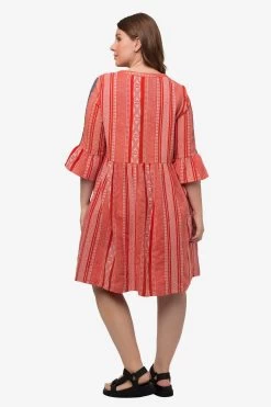 Ulla Popken Blousejurken Blousejurk Dames Donkeroranje -Jurk Stijl Verkoop 1fbe93fc475e081c474d7d83b0366c0c