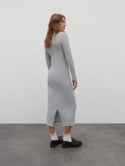 EDITED Midi Jurken Jurk Cleo Dames Grijs Gemêleerd -Jurk Stijl Verkoop 20bee2c942be4344dbb999a33de499d3