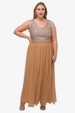 Ulla Popken Avondjurken Avondjurk Dames Bruin