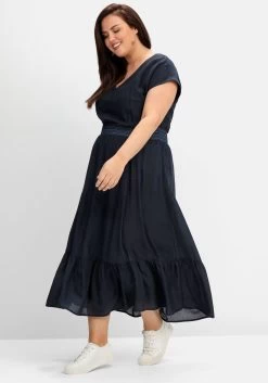 Sheego Maxi Jurken Jurk Dames Nachtblauw -Jurk Stijl Verkoop 2c8820a7e899c1c969aa9cee86bd059c