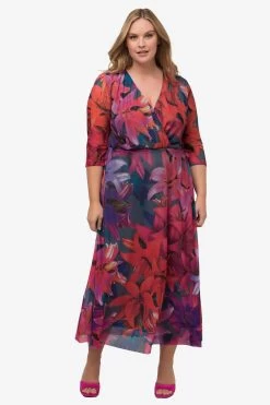 Ulla Popken Avondjurken Avondjurk Dames Magenta