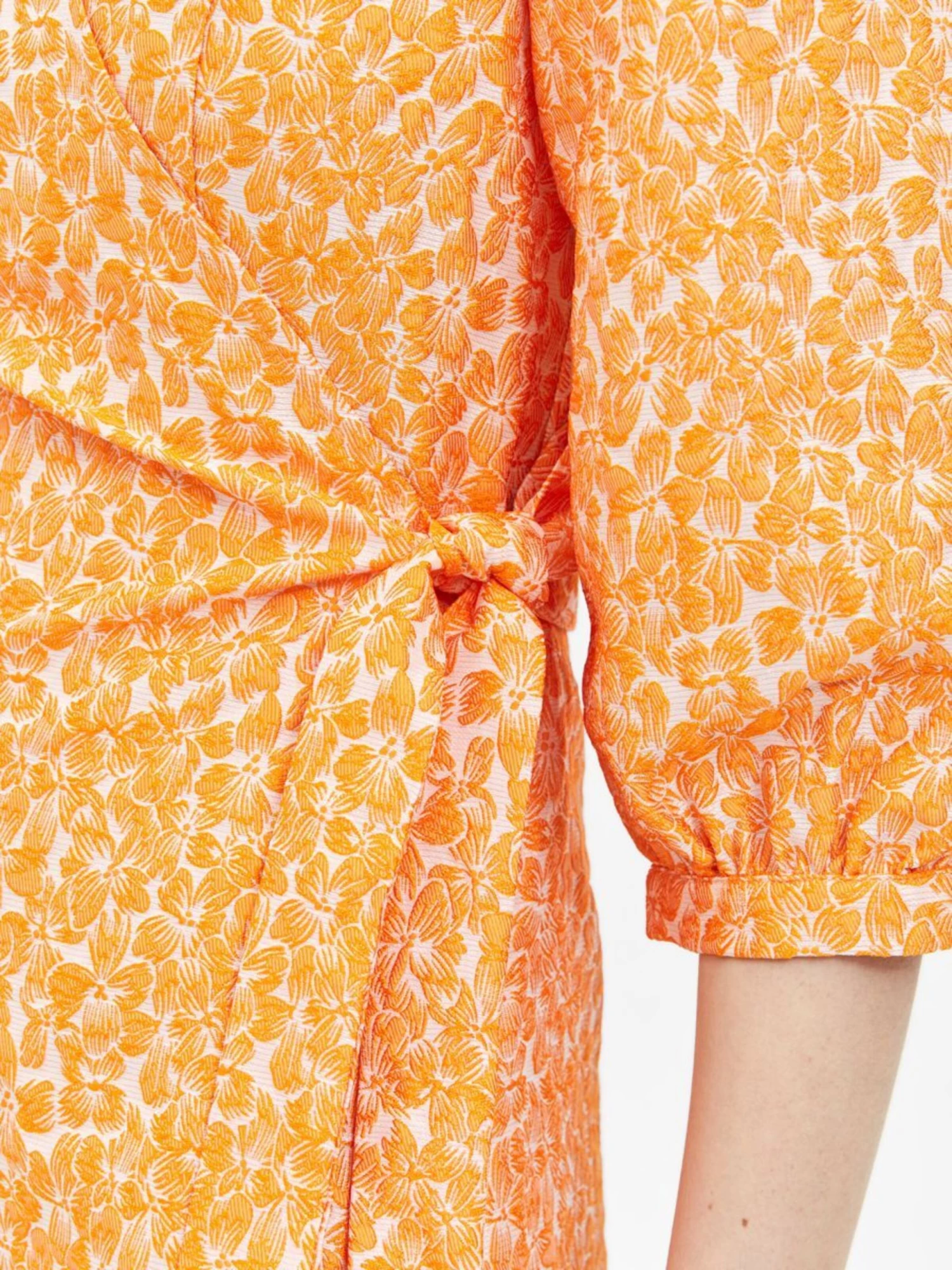 Selected Femme Mini Jurken Jurk Jacquard Dames Oranje 8 Selected Femme Mini Jurken Jurk Jacquard Dames Oranje - Afbeelding 6