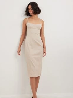 NA-KD Mini Jurken Jurk Dames Beige