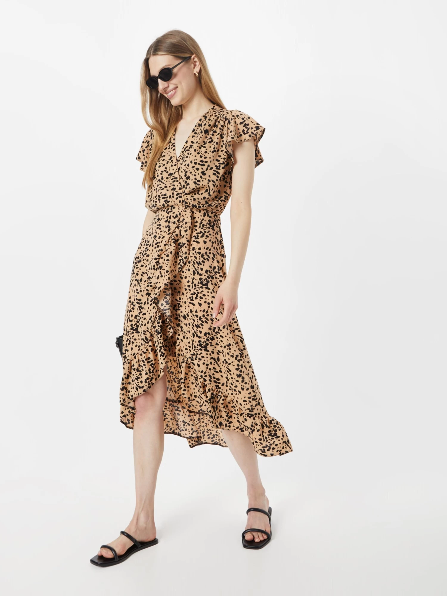 AX Paris Midi Jurken Jurk Dames Abrikoos 7 AX Paris Midi Jurken Jurk Dames Abrikoos - Afbeelding 5