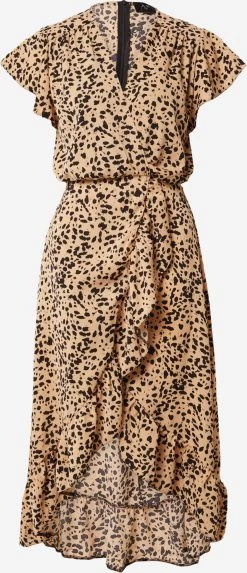 AX Paris Midi Jurken Jurk Dames Abrikoos