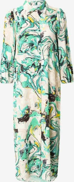 Rich&royal Blousejurken Blousejurk Dames Groen / Riet