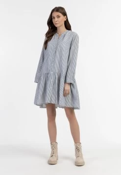 DreiMaster Vintage Blousejurken Blousejurk Bridgeport Dames Duifblauw -Jurk Stijl Verkoop ae492be2e631ed2df540b0228c271501