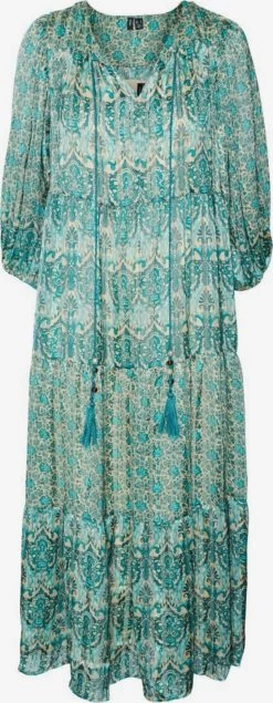 Vero Moda Midi Jurken Jurk Dames Groen / Wit