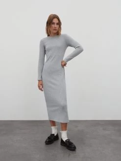 EDITED Midi Jurken Jurk Cleo Dames Grijs Gemêleerd -Jurk Stijl Verkoop dfbdff0b88f904e9f09f875eca22d7a1