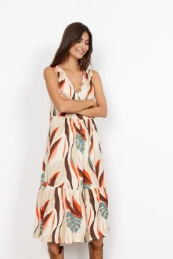 Soyaconcept Midi Jurken Jurk Lenise Dames Sand -Jurk Stijl Verkoop f075c659852de998666740a80af00a60